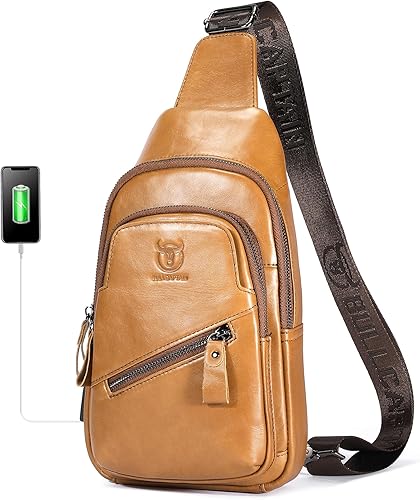Miniatura 73 de LUKZIJAES Bolso bandolera de cuero genuino para hombre marrón (#1-Brown)