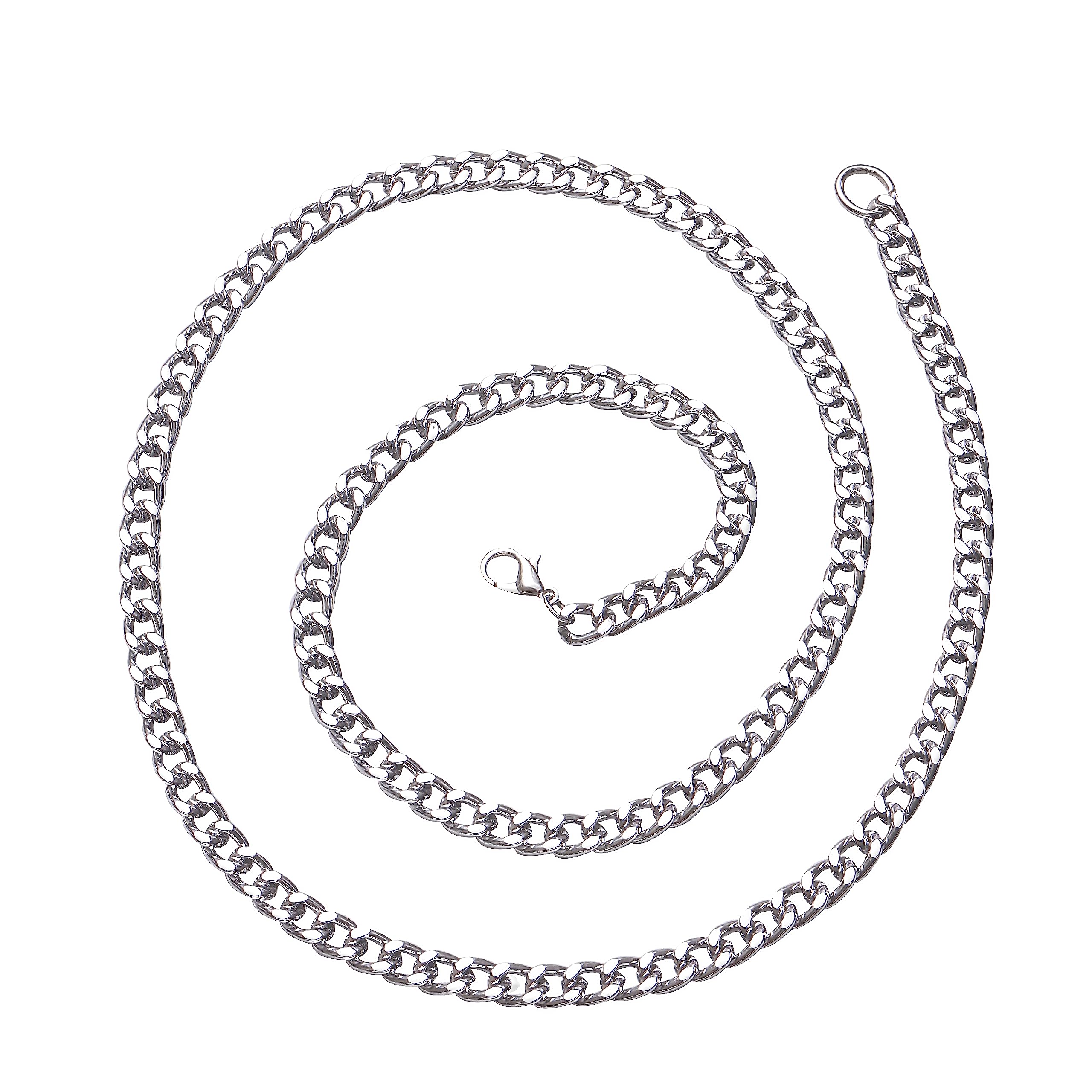 Cuban Silver Chain for Men & Women Boyfriend Jewellery Stainless Steel Valentine Long Chain-image-5