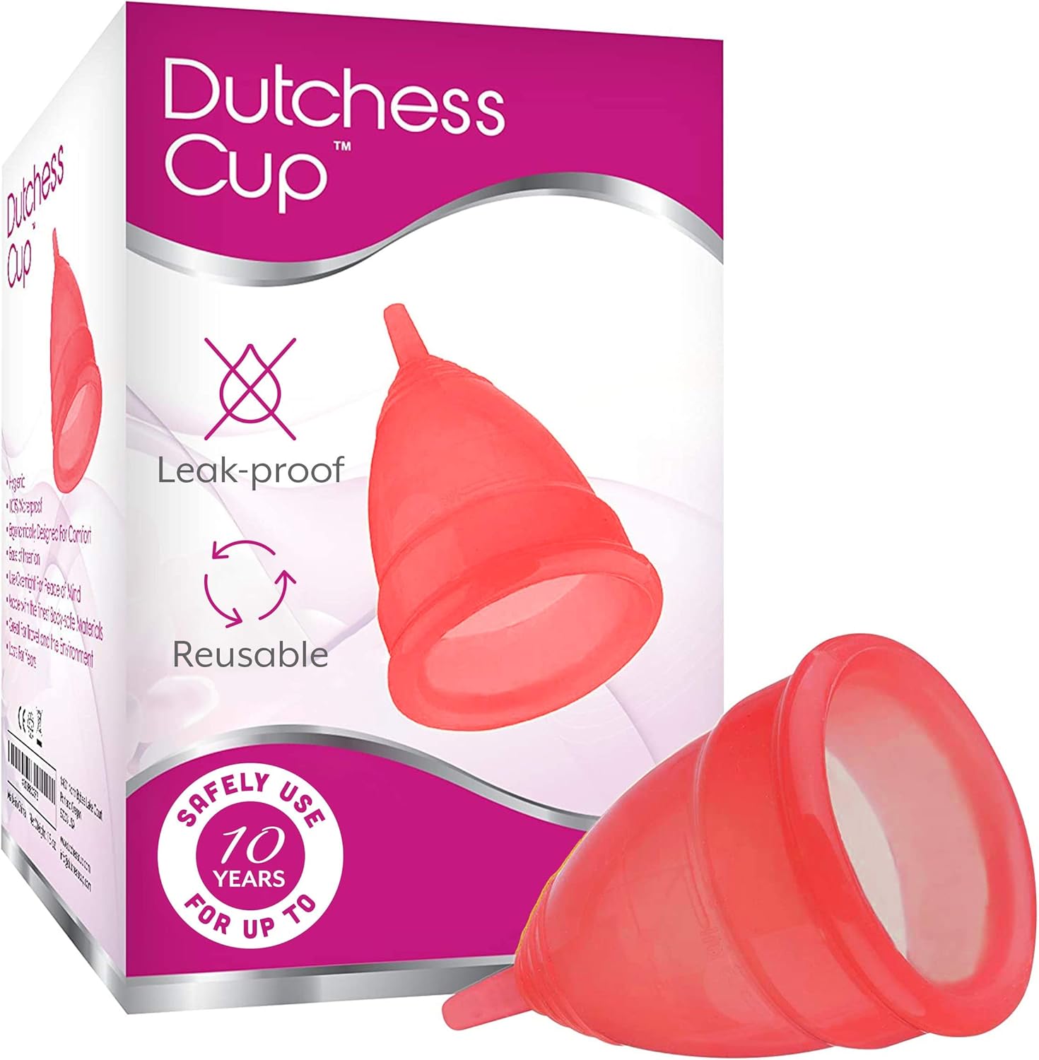 DUTCHESS Menstrual Cup Reusable, Soft Silicone Period Cups Easy to Clean Tampon