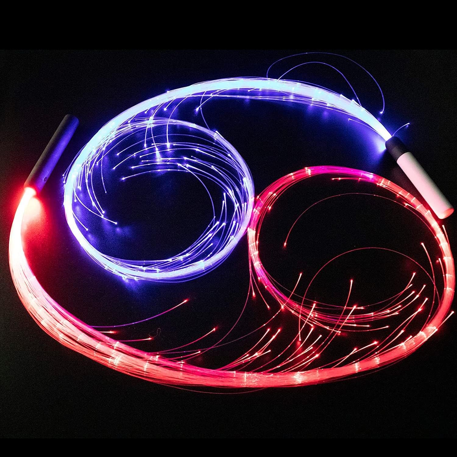 LED Peitsche, LED Glasfaser Weltraumpeitsche, Leuchtende Peitsche, Led Lichtpeitsche Mit 7 Farben Und 4 Leuchtmodi Für Tanzen Lichtshows Karneval Partys Musikfestival,Bar-Cheer-Requisiten