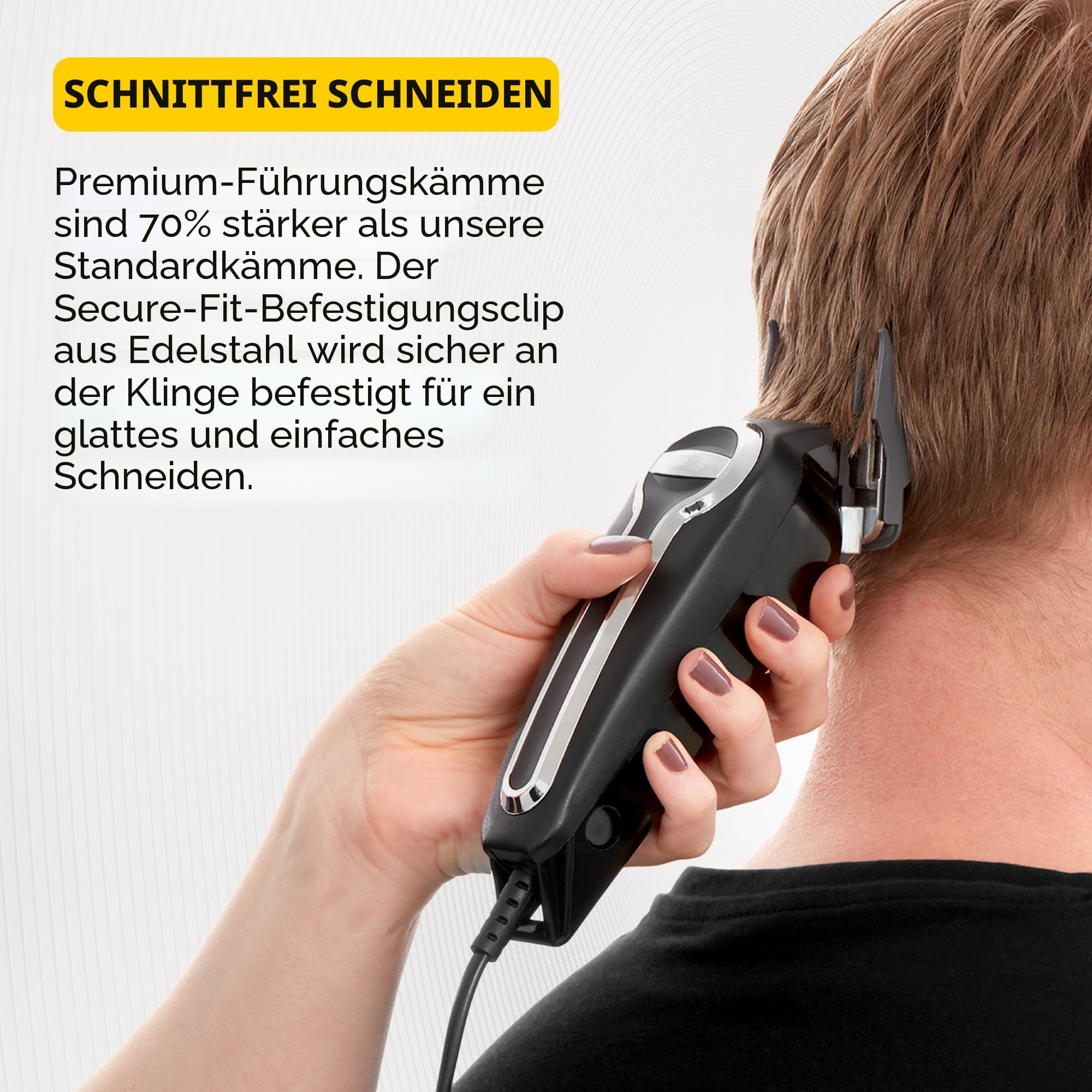 Wahl Haarschneider für Männer mit selbstschärfenden Präzisionsklingen, Elite Pro Head Shaver, Herrenhaarschneider, Secure Fit Premium Schneidkämme, Profi-Friseure, kabelgebunden