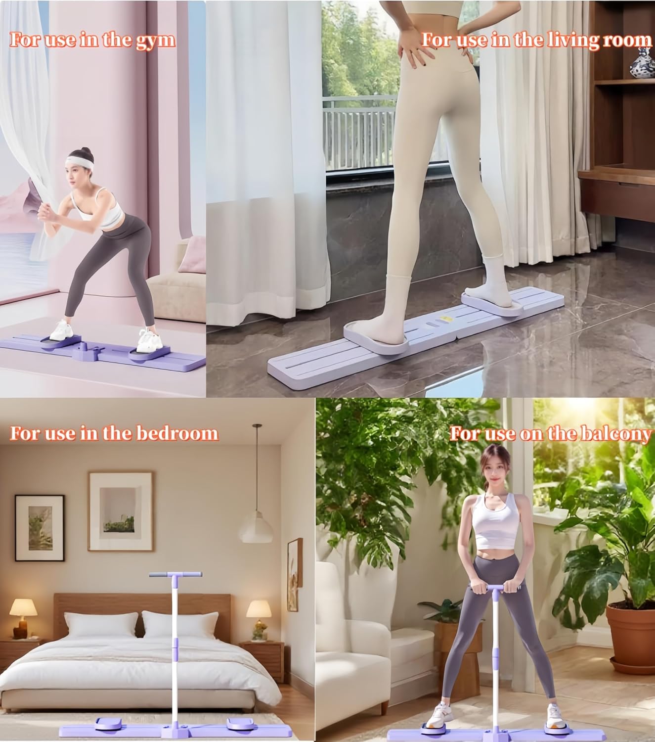 Home Ski Machine, Leg Toning Full Body Workout Trainer with Foldable Silent Design, Detachable Handle for Pelvic Floor & Hip Shaping