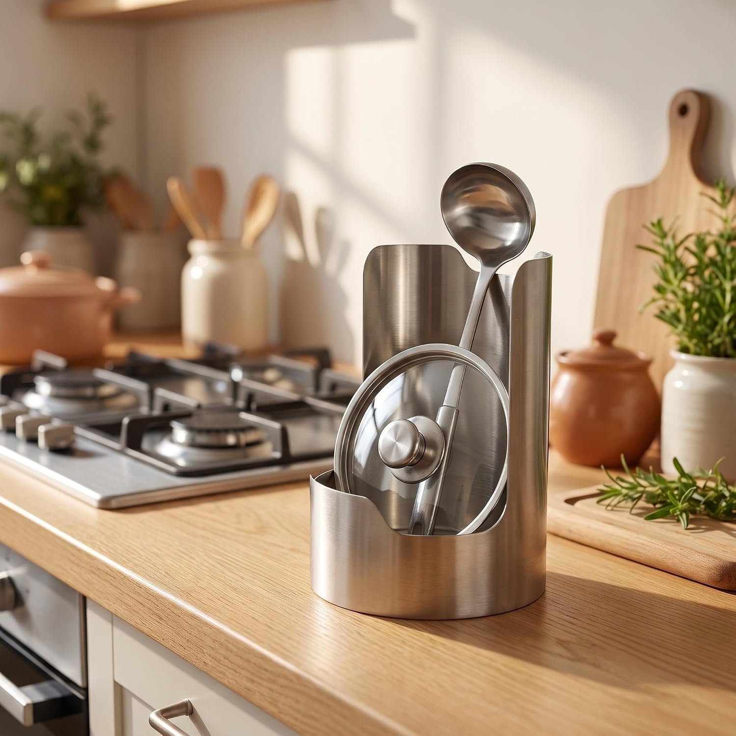 2pcs Stainless Steel Kitchen Utensil Rack Hooks for Spoons
