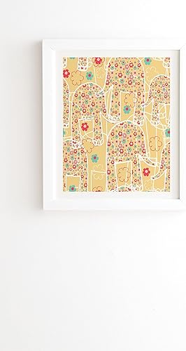 Deny Designs 2021 Framed Wall Art Basic White, 11" x 13", Ali Benyon Ello Ellie