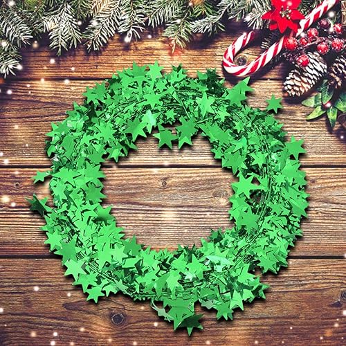 Miniatura 4 de Guirnaldas de oropel de estrella con alambre, guirnaldas de estrella de 25 pies para decoración del hogar, boda, fiesta de cumpleaños, decoración de