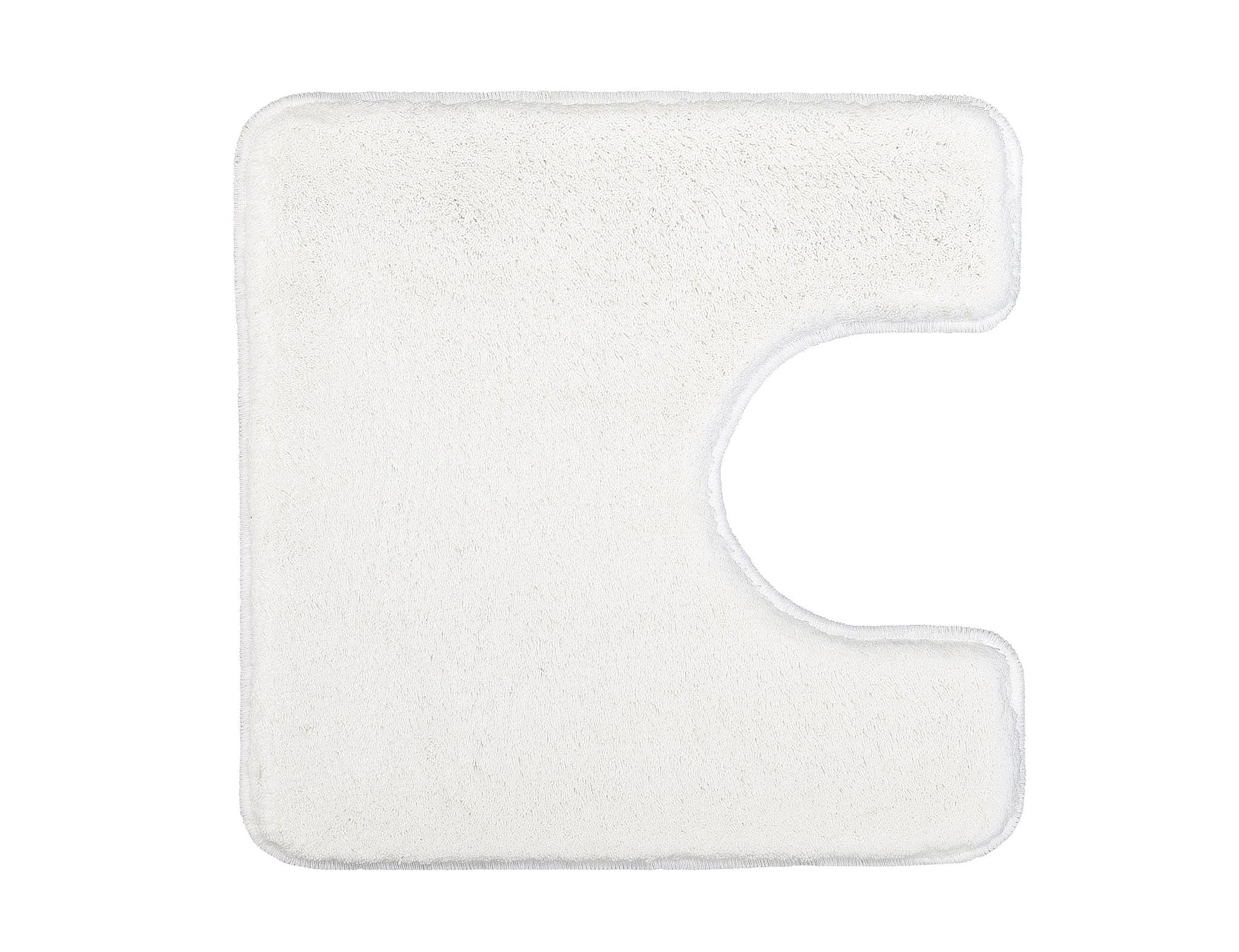 Kleine Wolke WC-Vorleger Relax Polarweiß 55 x 55 cm mit Ausschnitt | OEKO-TEX zertifiziert, rutschhemmende Unterseite, für Fußbodenheizung, maschinenwaschbar, 100% Polyacryl