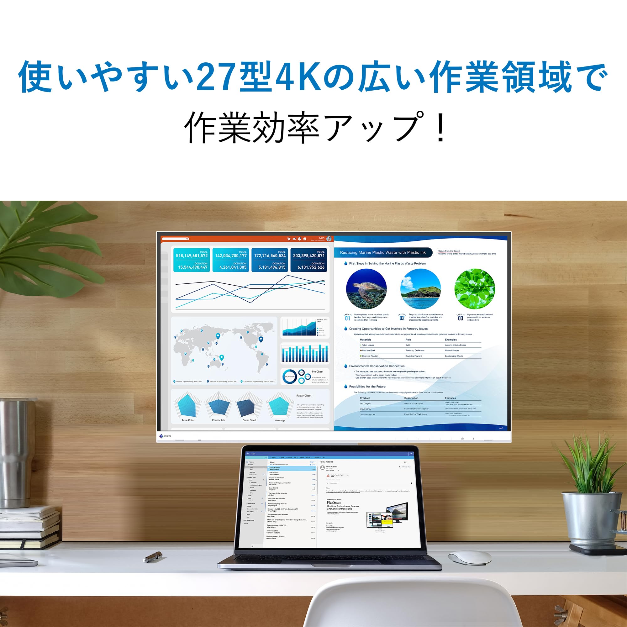 Amazon.co.jp: EIZO Business 4K Standard Monitor | FlexScan EV2740S