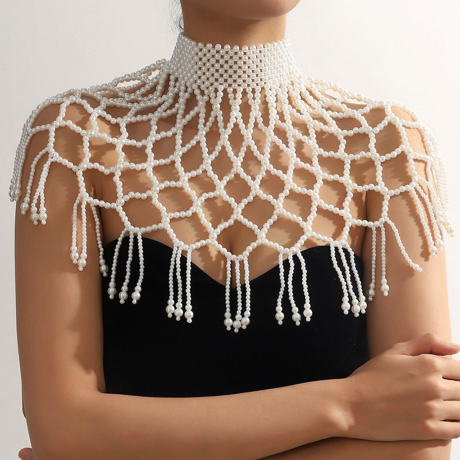 Collar de cuentas de moda con cadena para el cuerpo, chal, cadenas para exhibir tu cuerpo con este accesorio único para el cuerpo