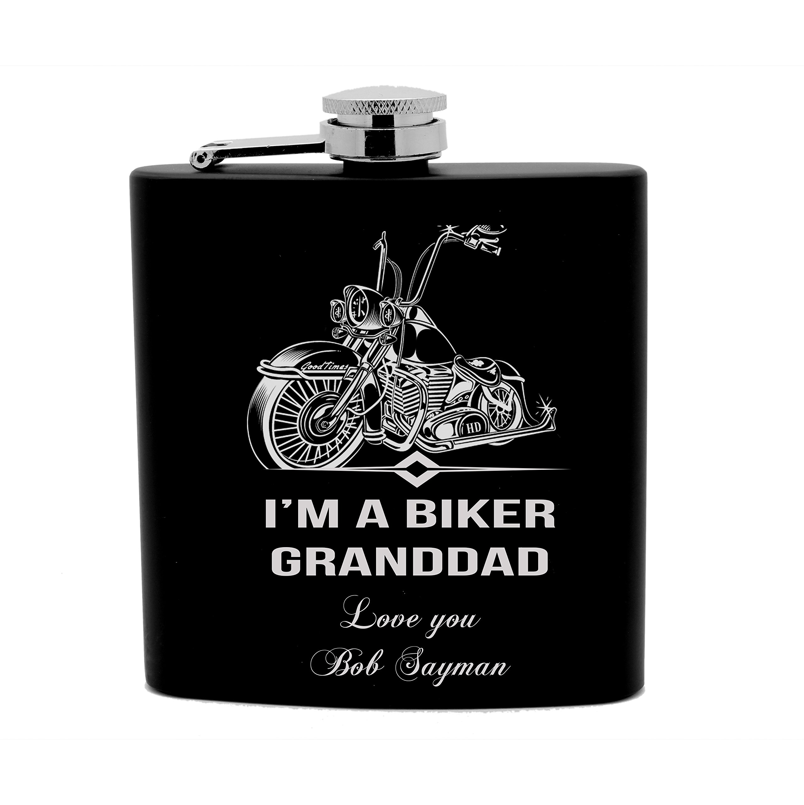 Flasque Biker Granddad inox noir 152 ml pour les pauses lors des road-trips moto
