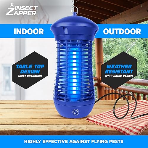 Miniatura 3 de Livin' Well Blue Bug Zapper para interiores y exteriores  4000 V de alta potencia eléctrica Mosquito Zapper Home Patio, rango de 1,500 pies