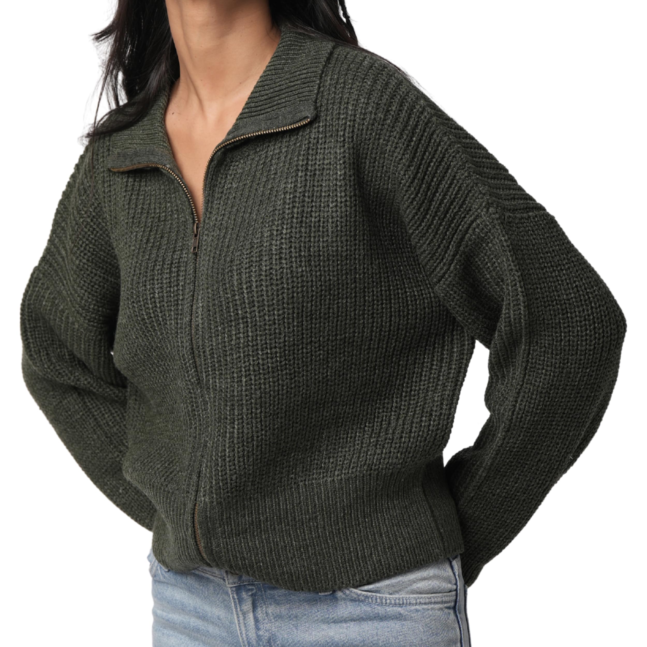 Long Sleeve Cardigan Women Zip up Sweater Easy to Style Womens Soft Knit Lightweight Cardigan Sweaters