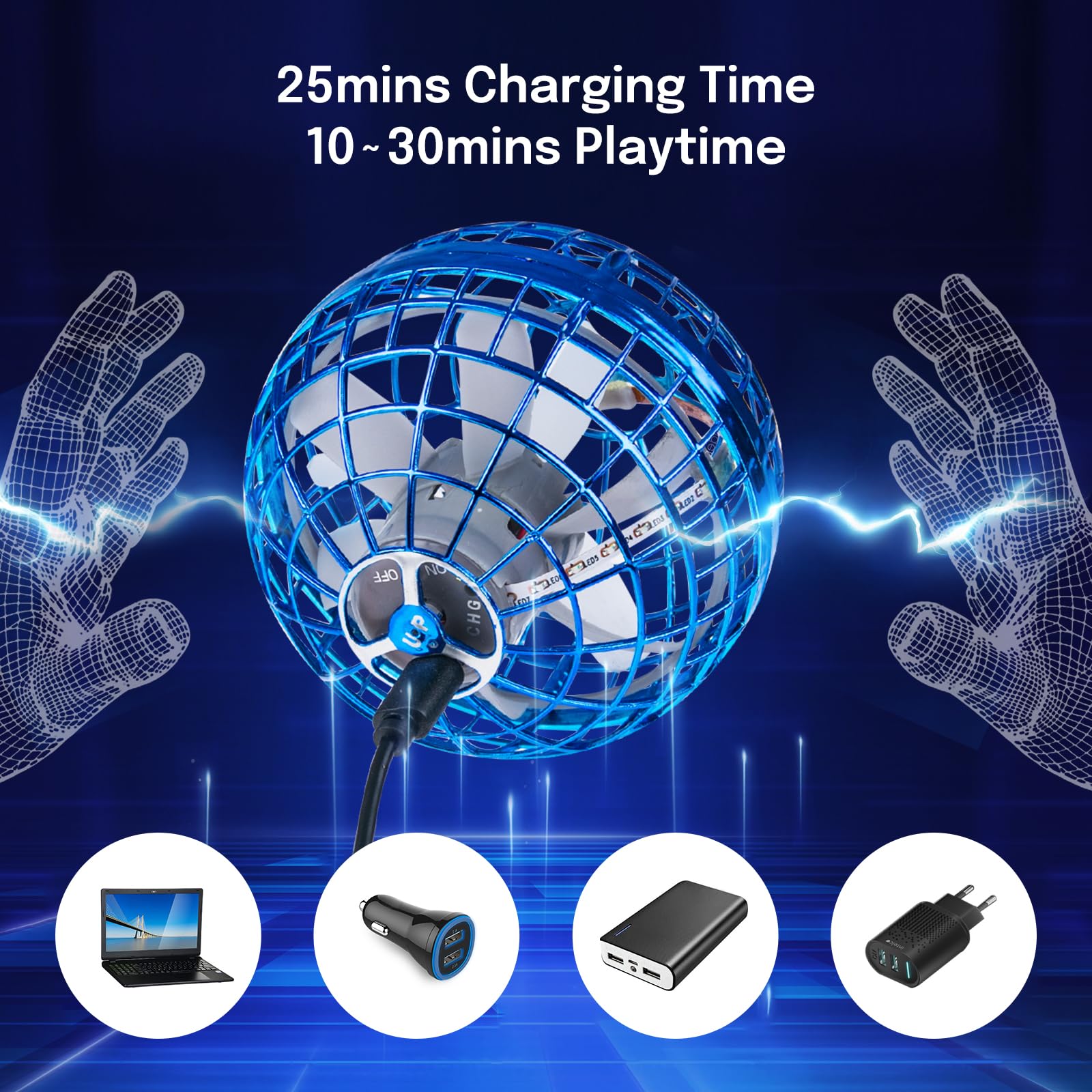 Easter Basket Stuffers for Teens: 2025 Cool Easter Gifts for Kids Boys Girls - Unique Easter Basket Essentials Ideas - Magic Flying Orb Ball Hover Toy