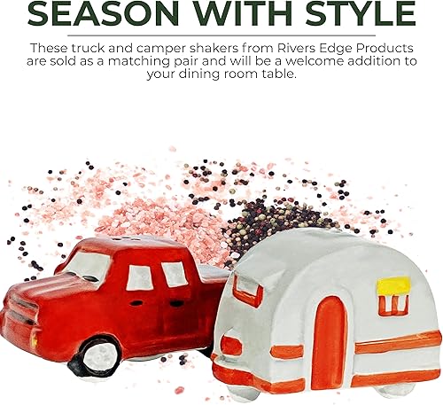 Miniatura 9 de Rivers Edge Juego de salero y pimentero de resina de polímero pintado a mano L