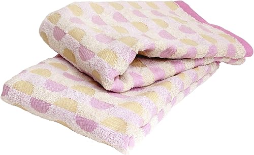 Miniatura 1 de Imabari - Juego de toallas de baño de 2 piezas, toallas japonesas, rosa, 100% algodón, de secado rápido, ligero, patrón caribeño, tamaño 23.6 x 45.6