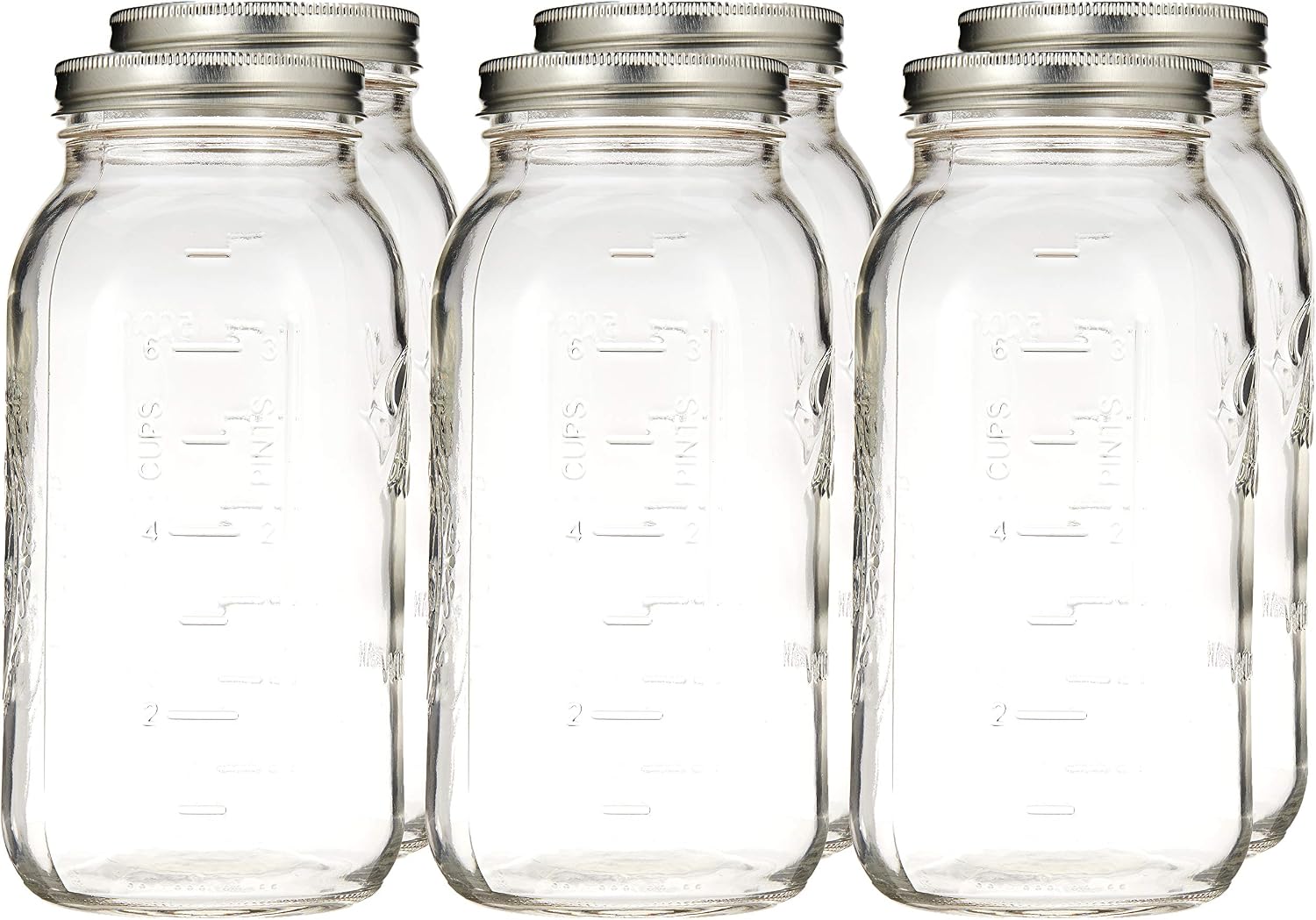 Ball Wide Mouth Half Gallon 64 Oz Jars with Lids and Bands, Set of 6