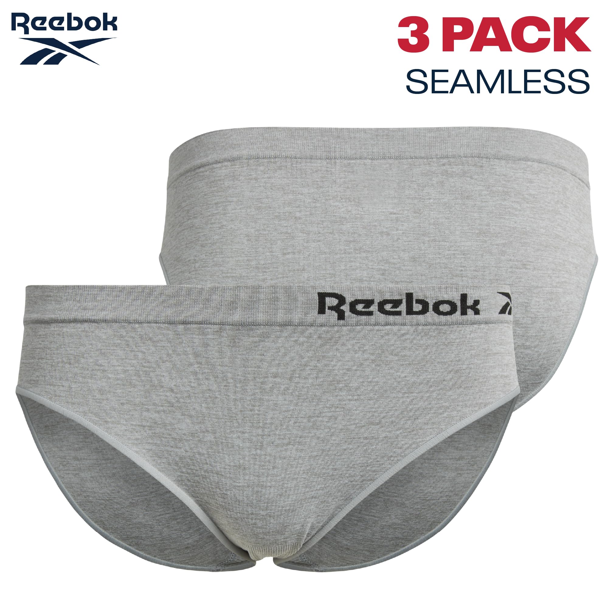 Reebok Damenunterwäsche – nahtlose Mikrofaser-Bikinihöschen (3er-Pack)