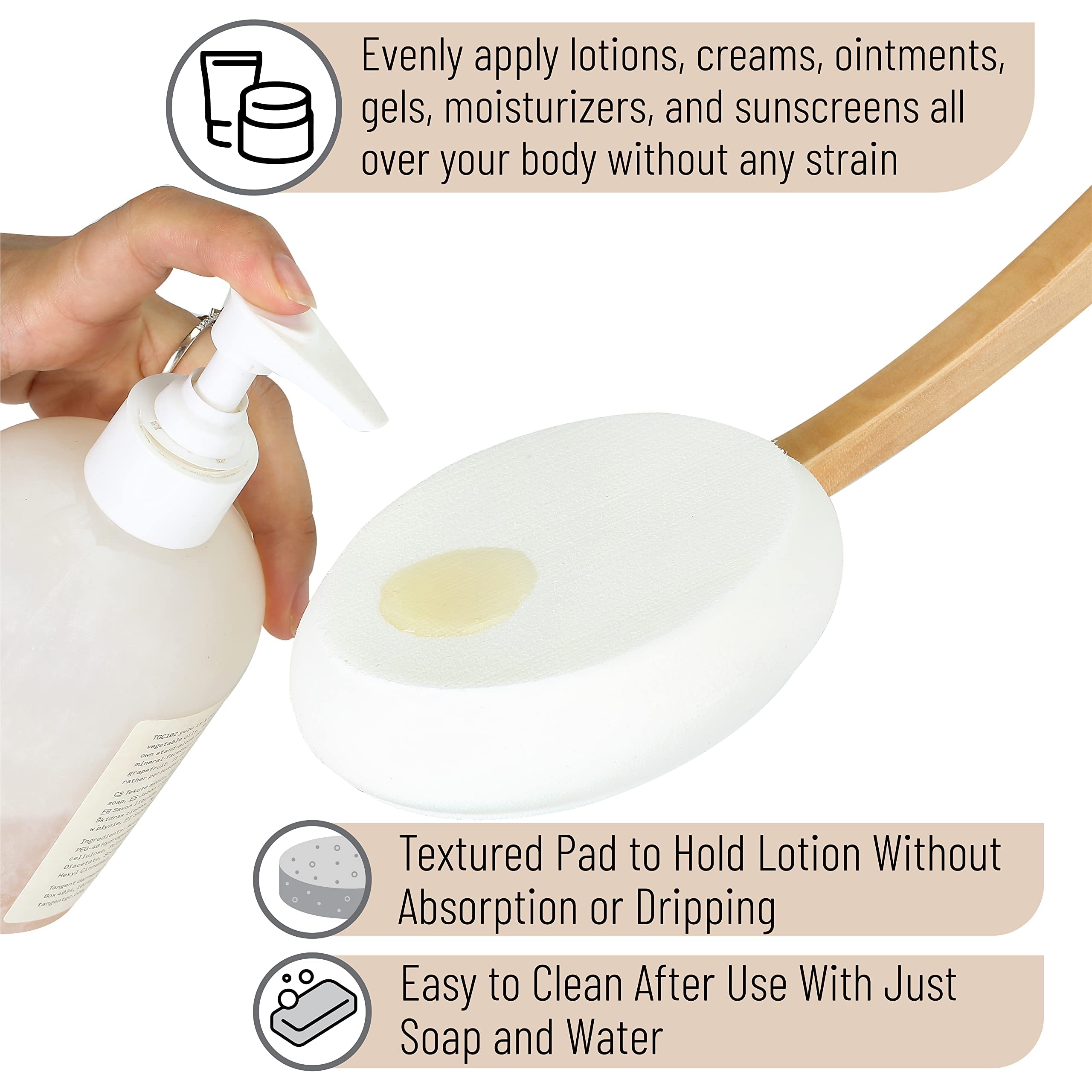 Slick Solutions Slick- Lotion Applicator, 17 inch, Applicators for Your Back Back Applicator Lotion, Certified Organic - Image 4