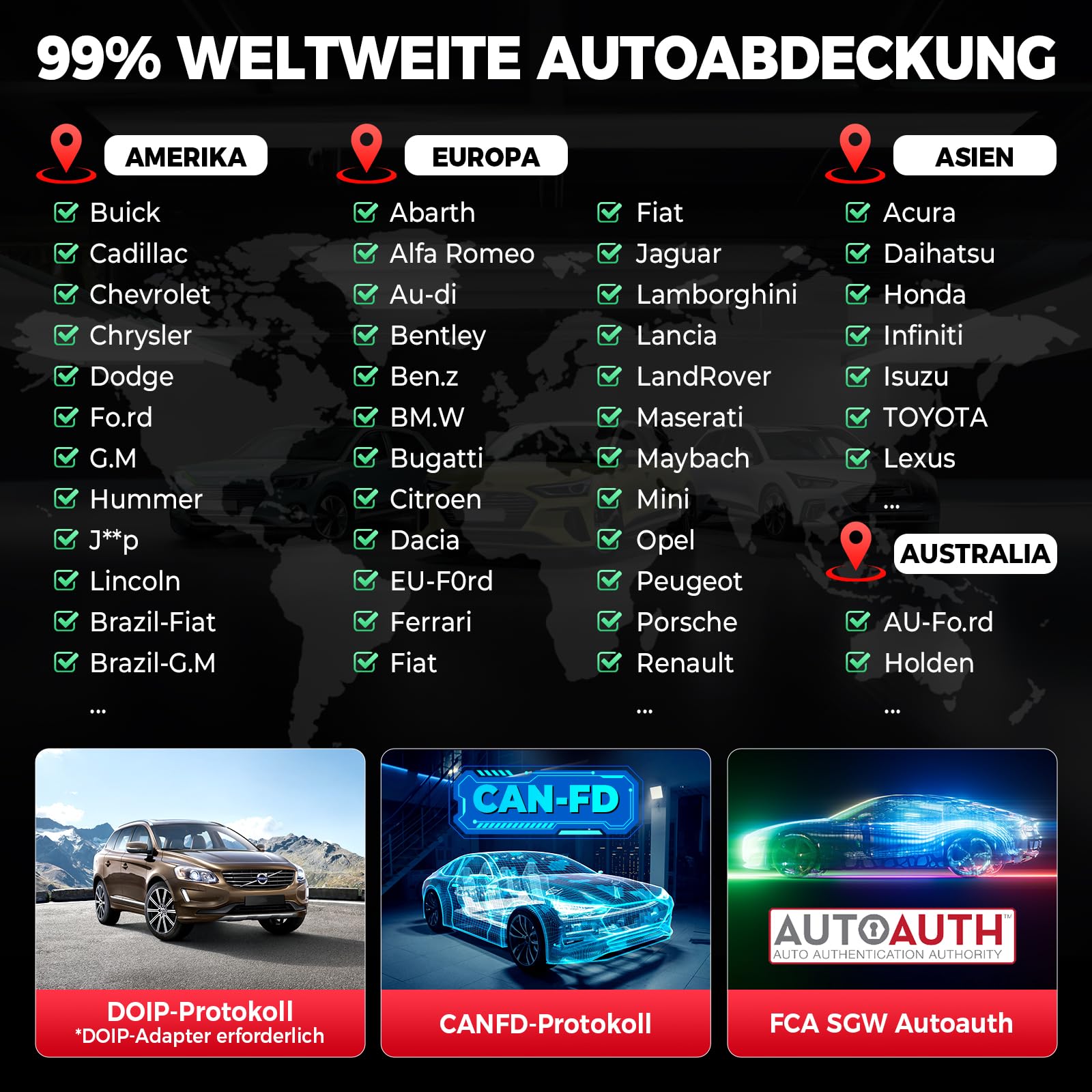 LAUNCH X431 V+ PRO 5.0, OBD2 Diagnosegerät Professionelles ECU Codierung, OE-Level Multibrand Diagnosetablett mit Diagnosegerät Auto mit 55+ Reset Service,2 Jahre Update Besser für Werkstätte