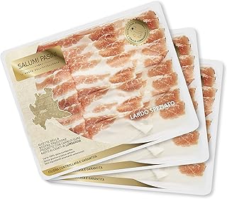 Lardo Speziato, Eccellenze Regionali Dalla Lombardia, 3 Trays, Salumi Pasini, 70 gr Each