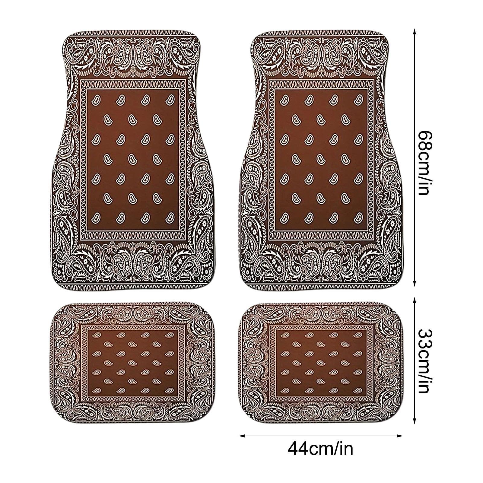 Tapis de voiture bohème, tapis de voiture design rétro, tapis de voiture anti-poussière et antidérapant, accessoires de voiture bohème, tapis de voiture décoratifs, protection contre la neige, la