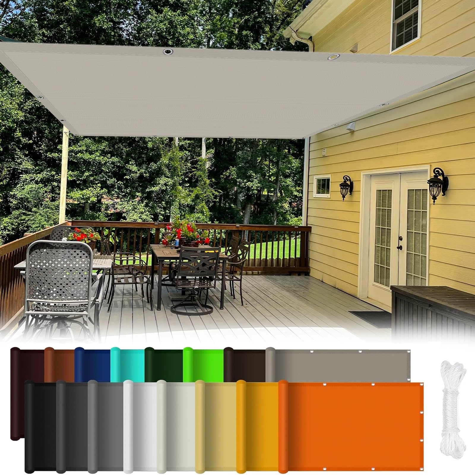 Voile d'ombrage 3.5 x 3.5 m idéal pour sublimer le patio ou jardin