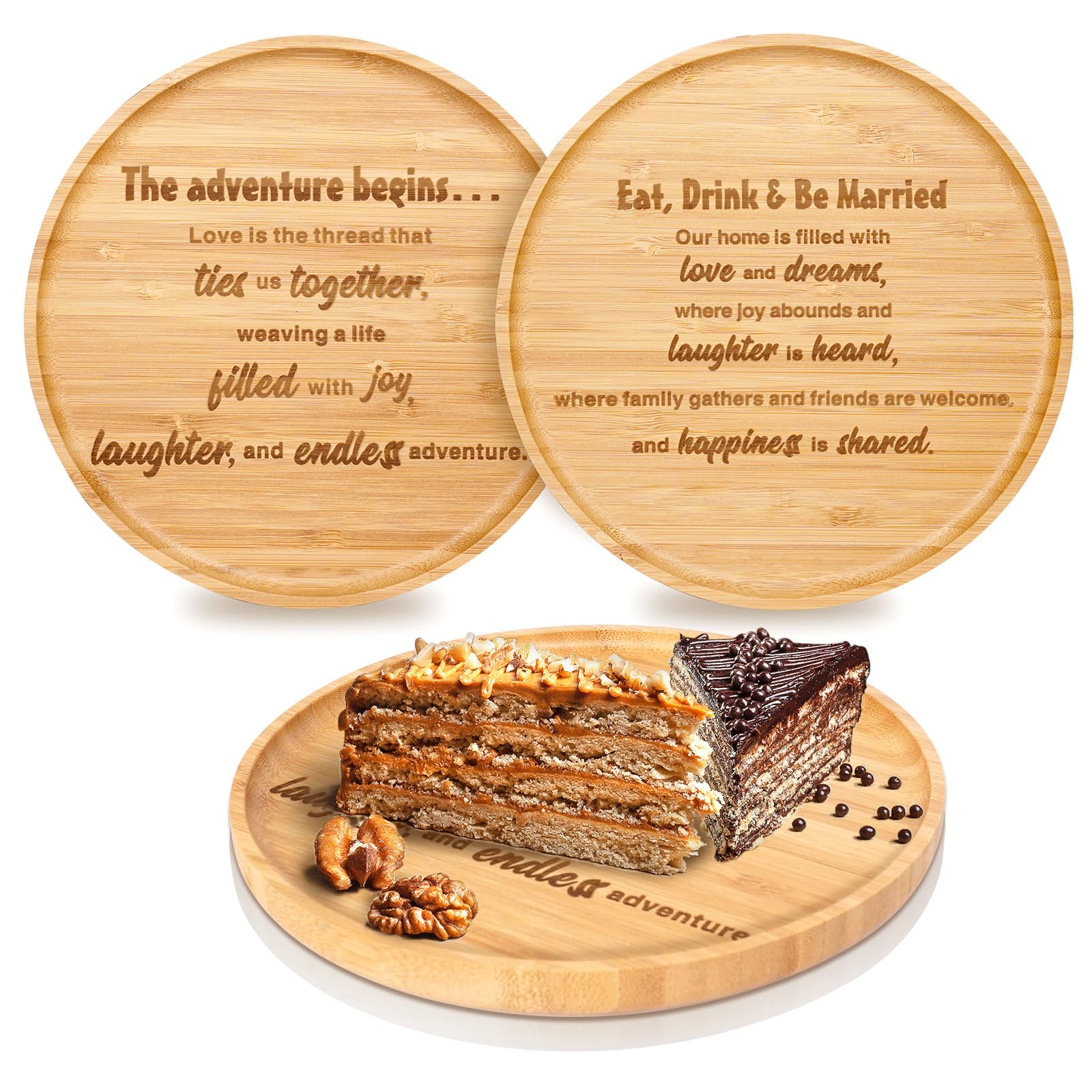 ANOTION Wedding Gifts for Women Men Couples, The Adventure Begins Couple Gifts Bridal Shower Gifts Engagement Gifts for Couples Bride Gifts for Couple Cheese Cutting Board