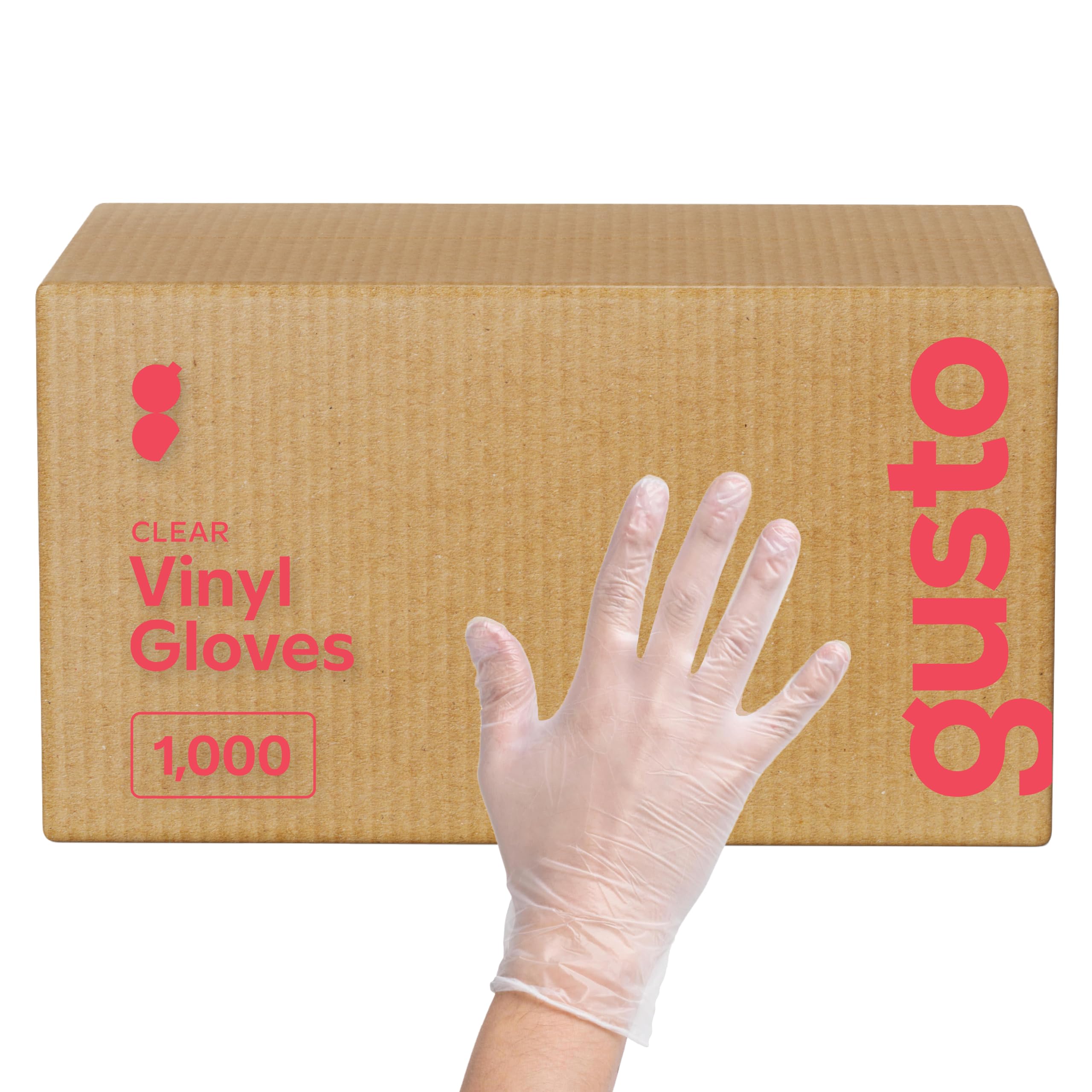 GUSTO Disposable Vinyl Gloves – Clear, Latex-Free, Powder-Free, BPA-Free – Safe for Food Handling, Cooking & Cleaning