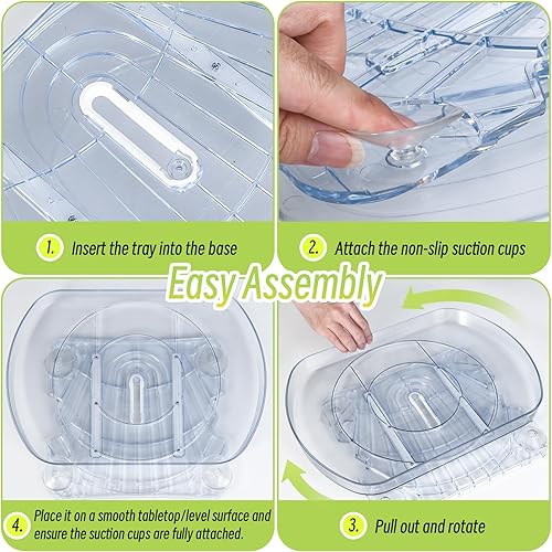 Miniatura 9 de Lazy Susan para refrigerador, organizador rectangular de 16.7 pulgadas, organizador giratorio Lazy Susan para refrigerador, organización de cocina y