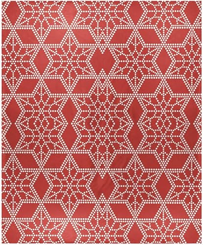 KLL Christmas Stars Red Throw Blanket, Comfy Warm Throws for Home Decor, Office, Chair, Winter Blanket, 50"x60"