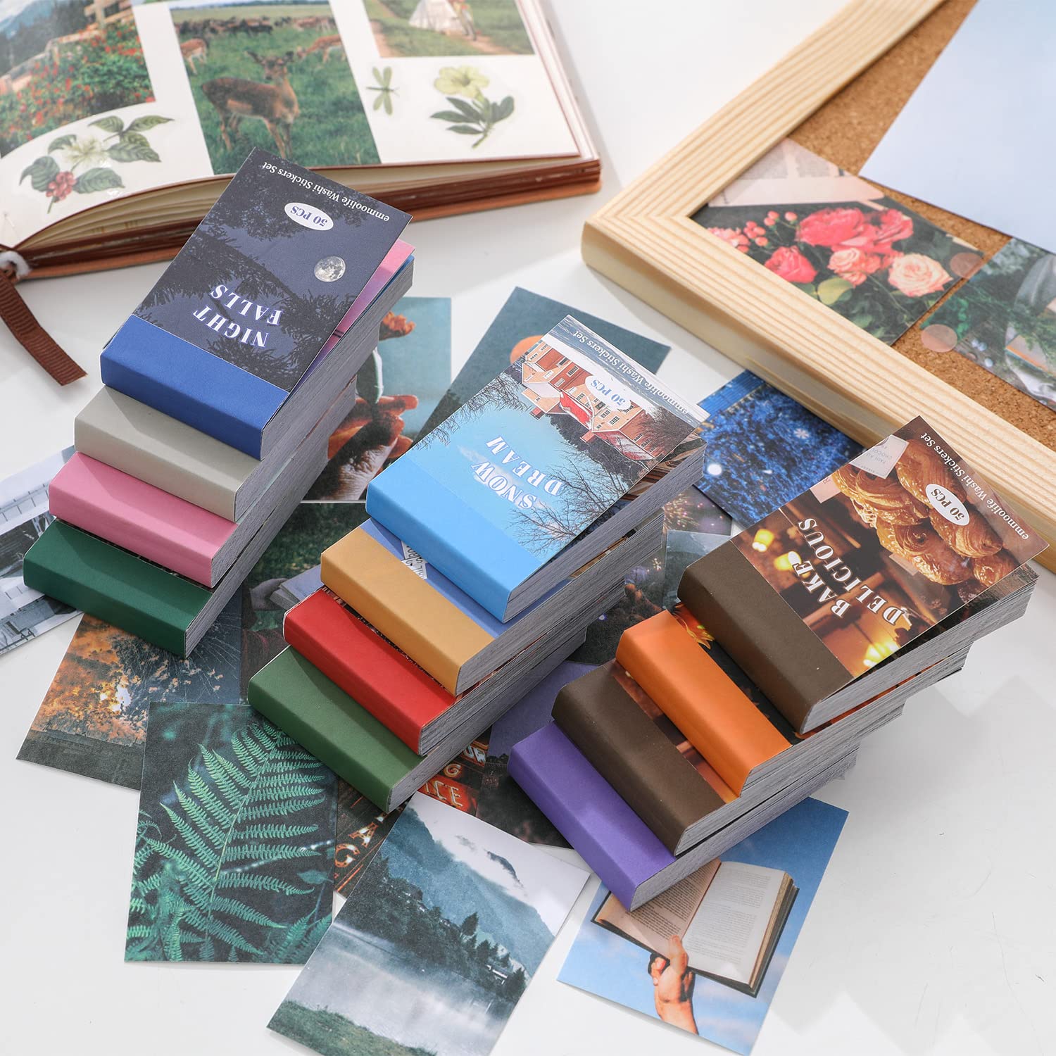 Washi zestaw 12 sztuk, 600 arkuszy naklejek na pamiętnik, codzienne cytaty, kwiaty, naturę, podróże, estetyczne naklejki w stylu vintage, na pamiętnik, karty, rękodzieło, prezent,