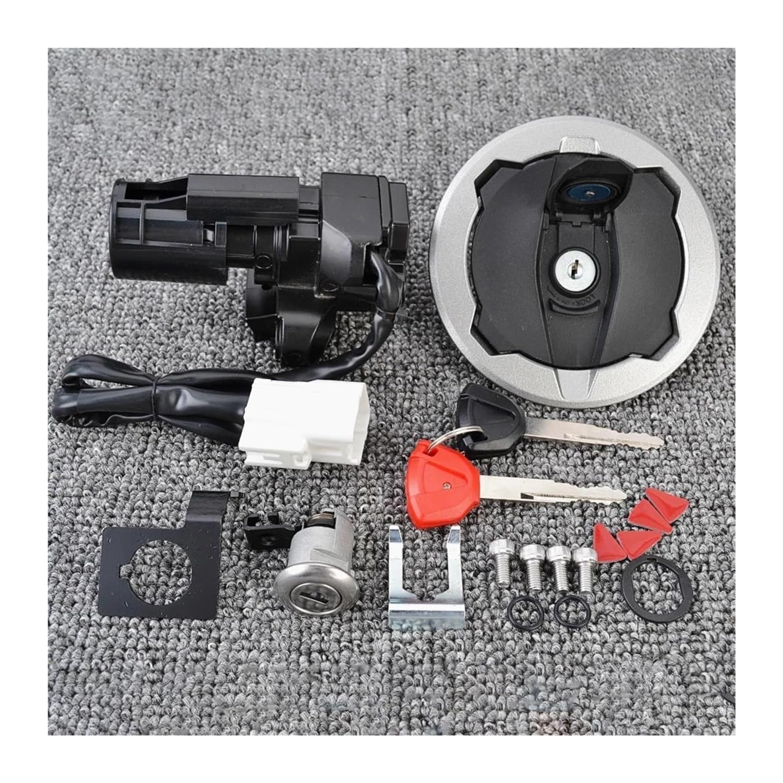 Cerradura De Encendido para Kawasaki Z400 2019-2022 27048-5216 27005-0670 51049-0735 Interruptor Arranque Encendido Motocicleta Tapa Tanque Combustible Bloqueo 2 Llaves
