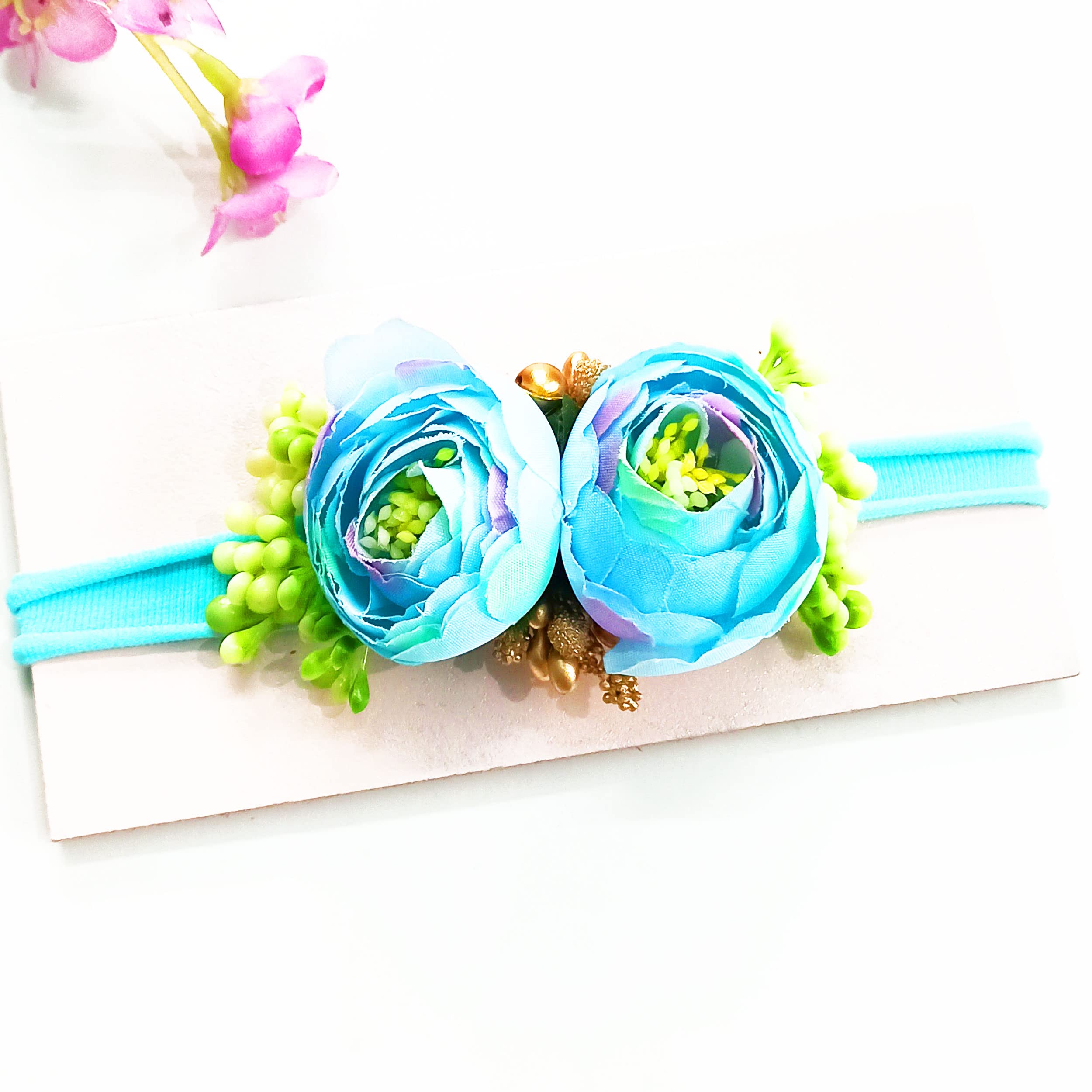 Lavitra Fashion headbands Peonies flower soft nylon hairbands for baby girls and kids infants Toddlers (age 0 to 10) - Pack of one (Blue) (B0BXTDB51S) Amazon Price History, Amazon Price Tracker
