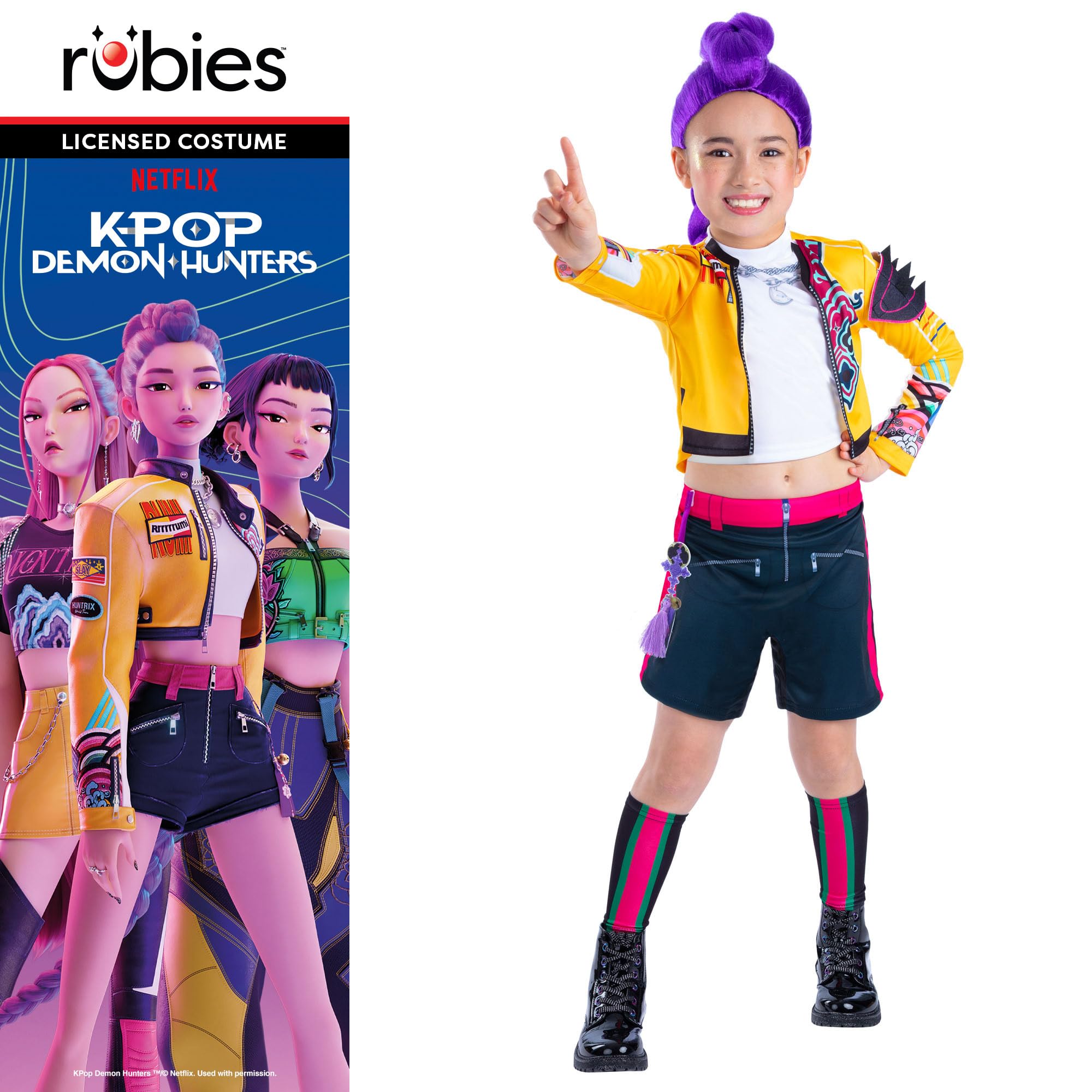 Rubies Official KPop Demon Hunters Rumi Kinderkostüm, Verkleidung für Kinder