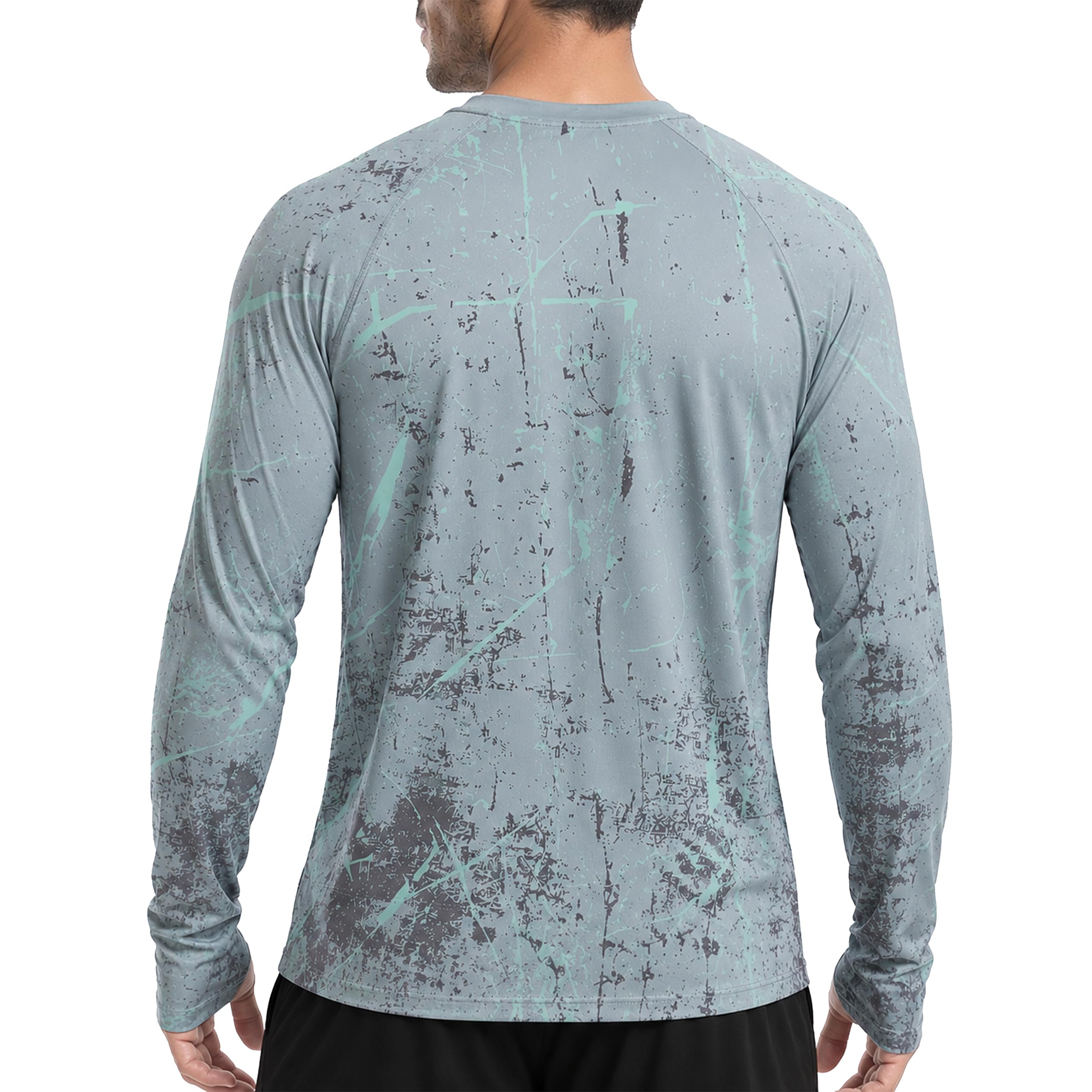 T-Shirt Anti UV Homme Manches Longues - Protection Solaire UPF 50+ Rashguard Respirant, Tee Shirt Rafraîchissant de Sport & Maillot de Corps pour Surf, Randonnée, Baignade