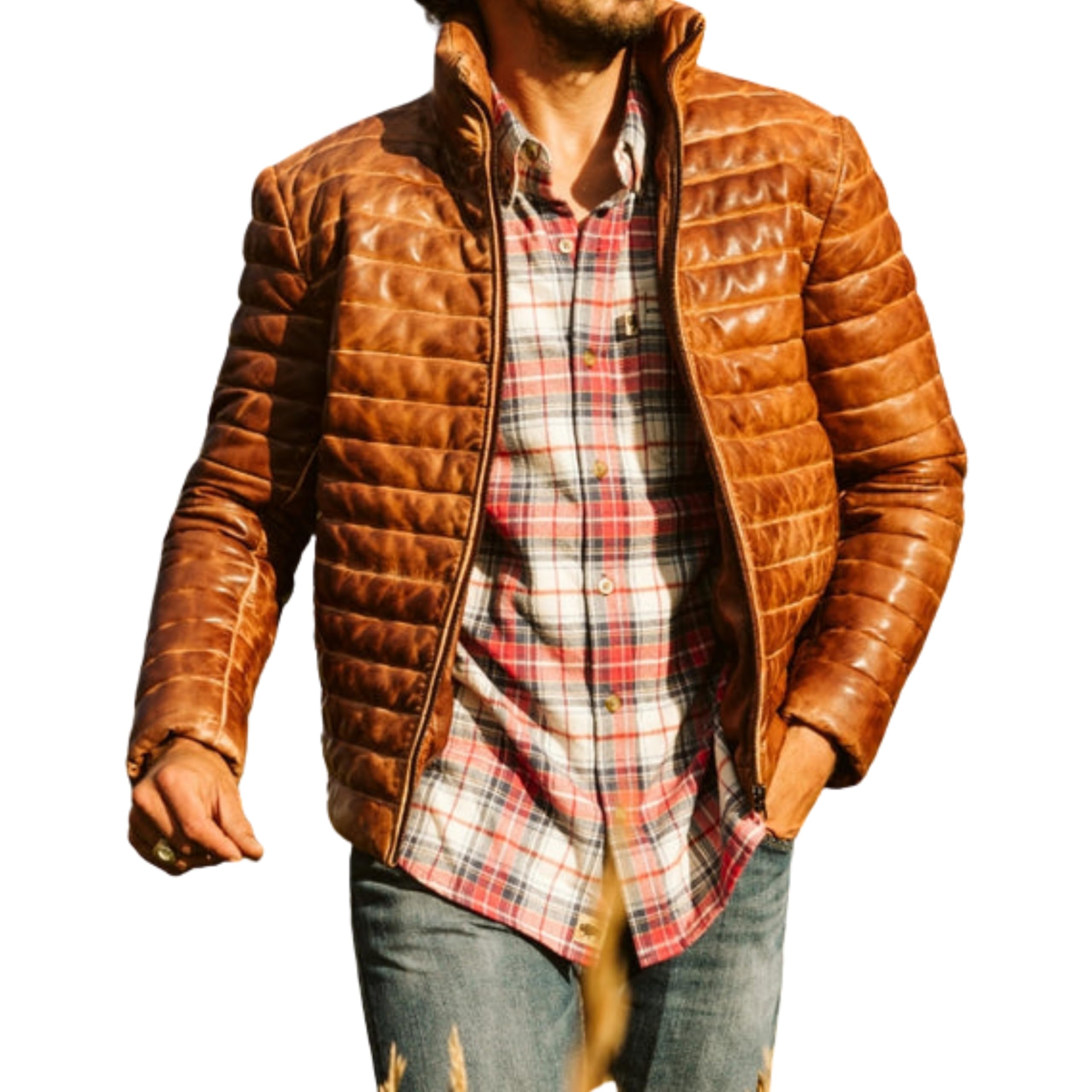 Men's Lambskin Leather Puffer