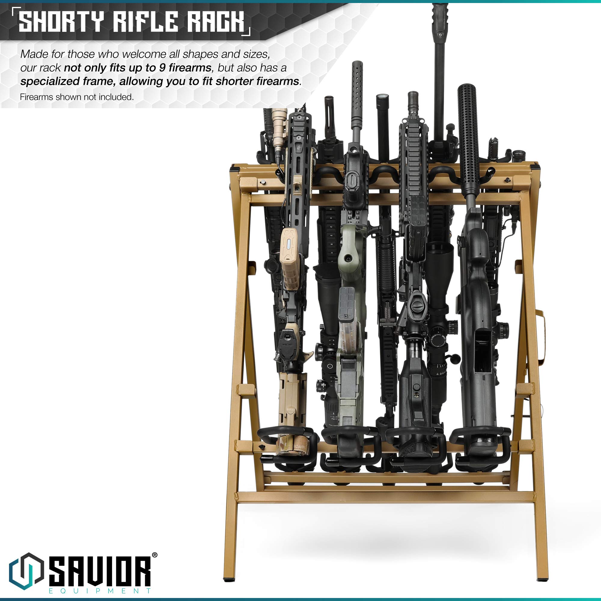 Savior Equipment Portable Folding 9 Gun FreeStanding Rifle Rack, Heavy
