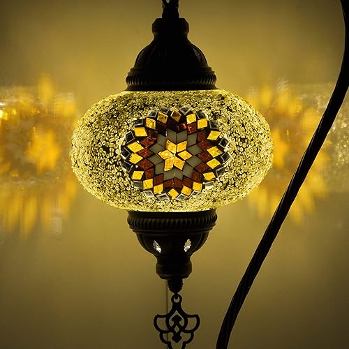 10 Variation Mosland Home Turkish Lamp Mosaic Table Lamps Turkish Moroccan Lamp with Bronze Base Handmade Swan Neck Tiffany Night Lamp Mosaic