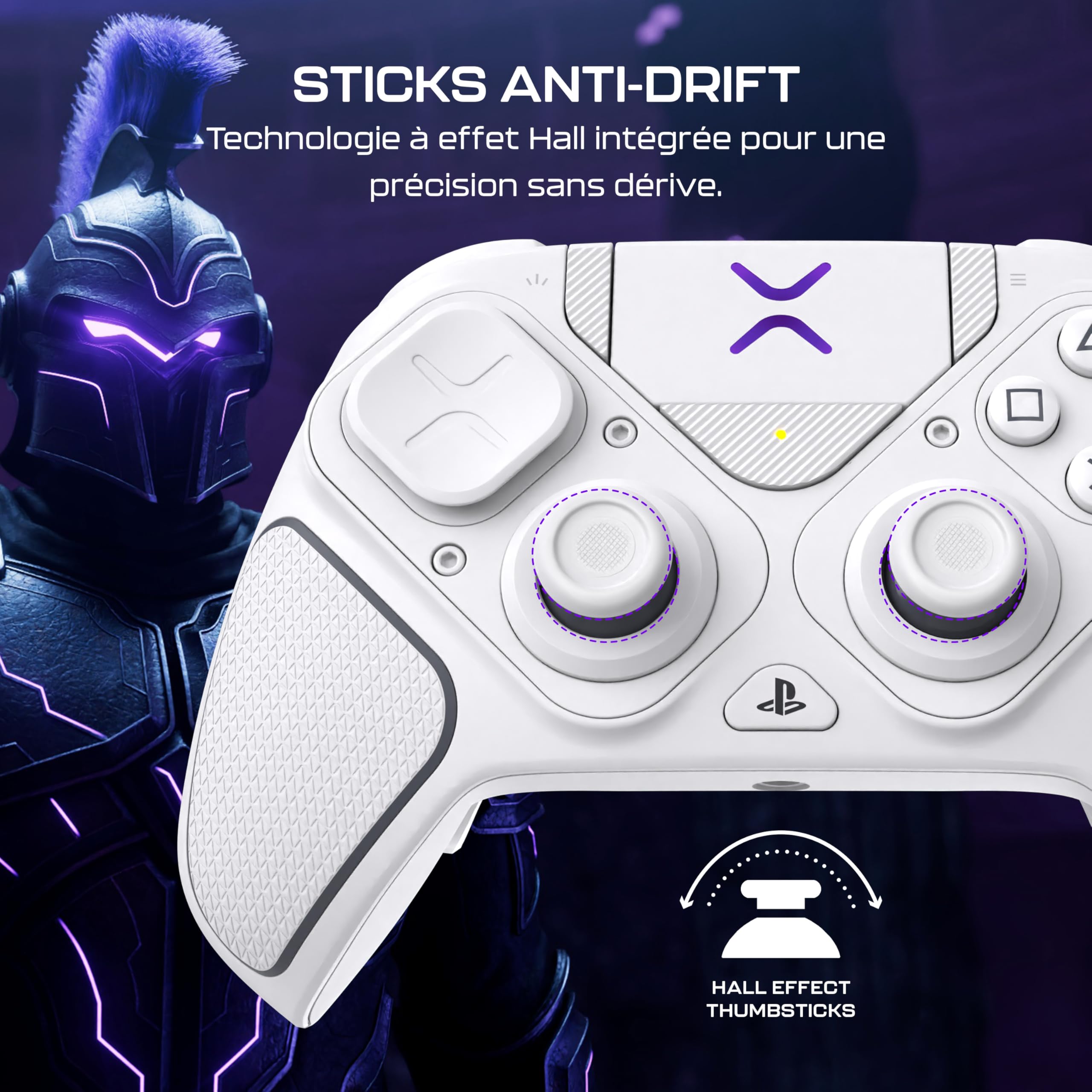Turtle Beach Victrix Pro BFG Reloaded Blanc PlayStation Manette de gaming modulaire sans fil w/Bluetooth, module Fightpad et effet Hall pour PlayStation 5, PlayStation 4 et PC