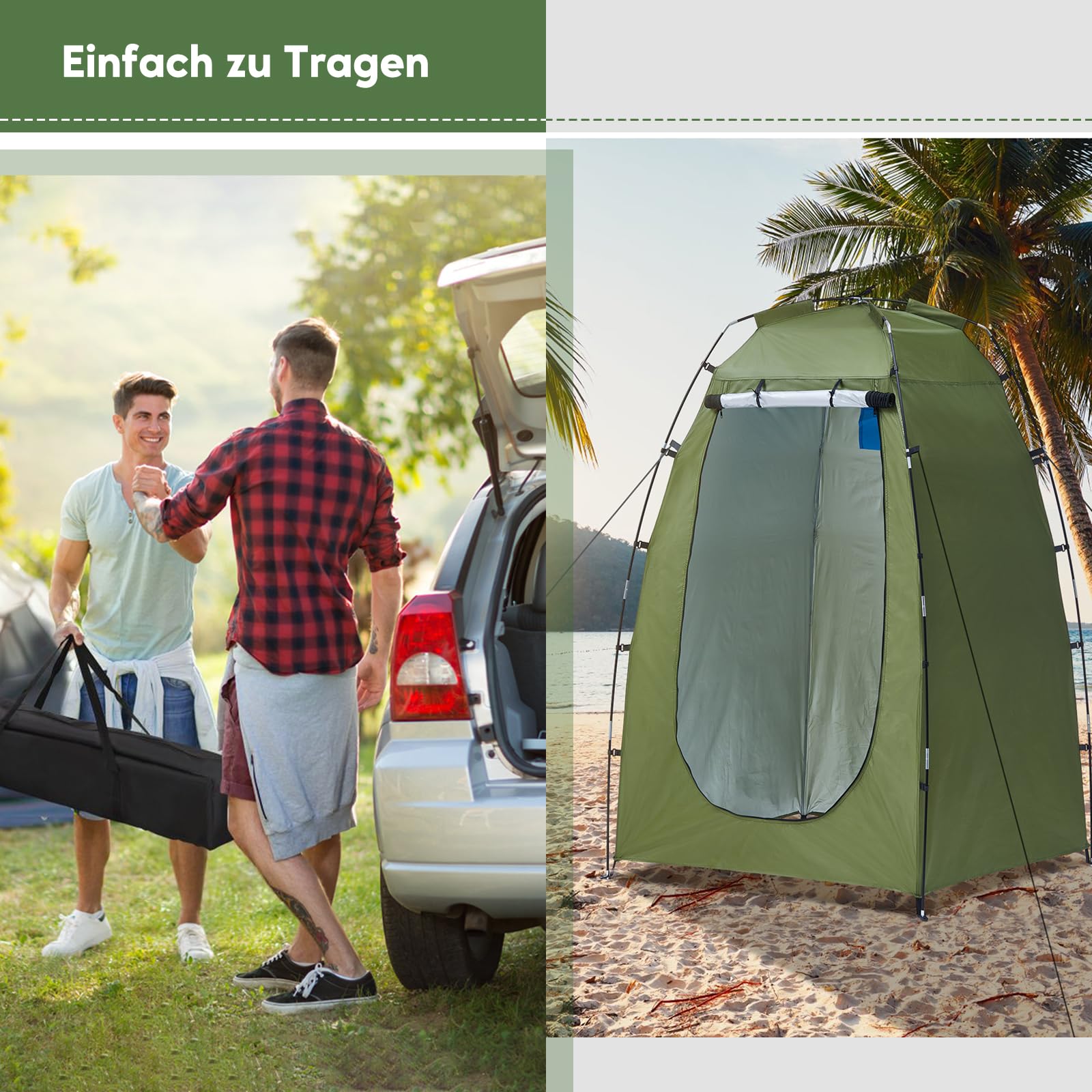 TUKAILAI Camping Zelt, Pop Up Toilettenzelt, Umkleidezelt Privatsphäre Duschzelt, Wasserdicht, UV-Schutz, Duschvorhang Camping Zelt für Strand, Angeln, Wandern, Baden, Dressing, Outdoor