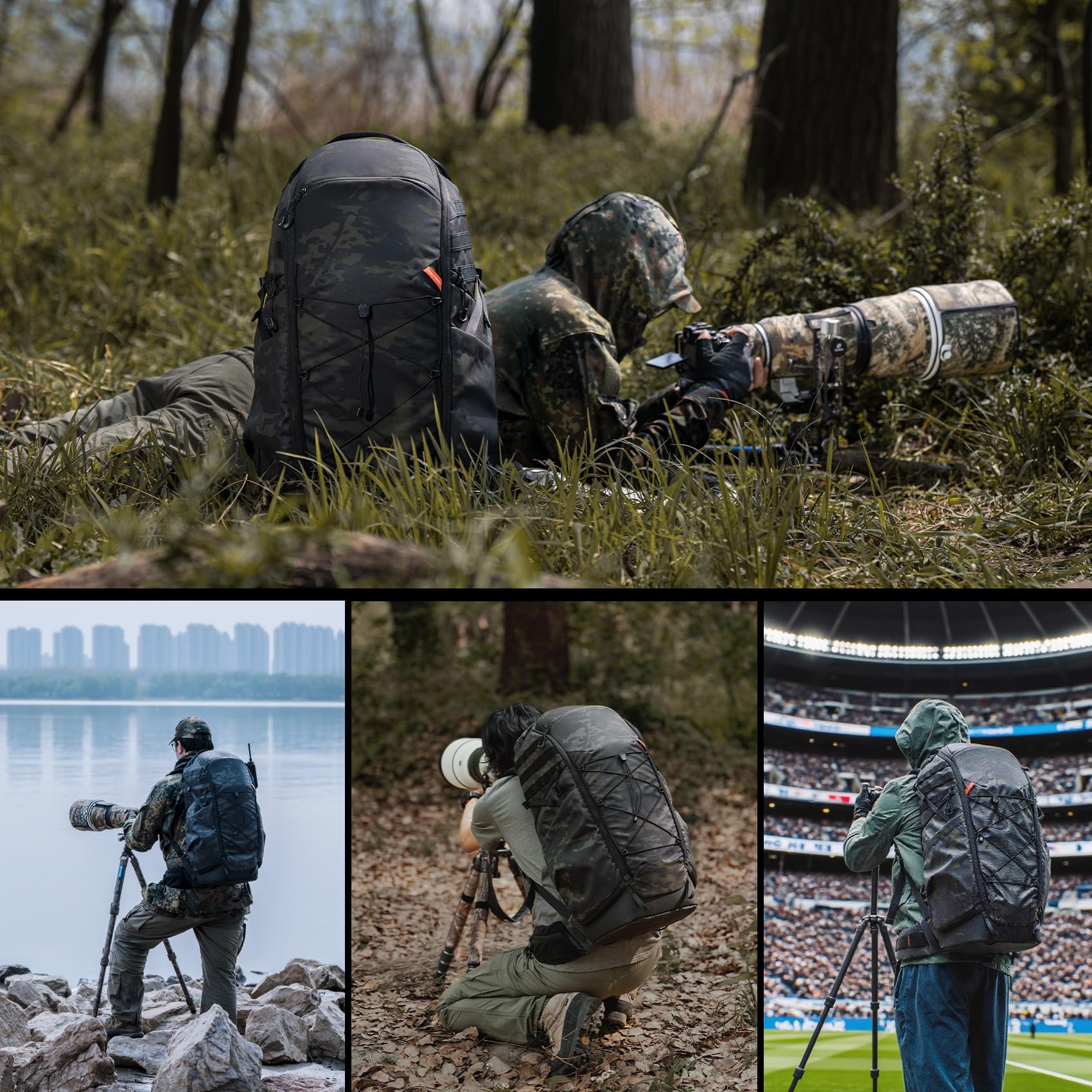 PGYTECH OnePro Plecak Super Teleobiektywu dla DSLR i Sony, Nikon, Obiektyw 600/800mm, Profesjonalny Plecak Fotograficzny ST dla Canon DSLR do 1200 mm, Torba Aparatu Walizka Transportowa