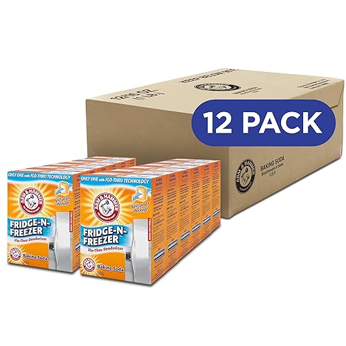 Arm & Hammer Baking Soda Fridge-n-Freezer Odor Absorber, Orange 14 oz, Pack of 12 - 14 Ounce (Pack of 12)