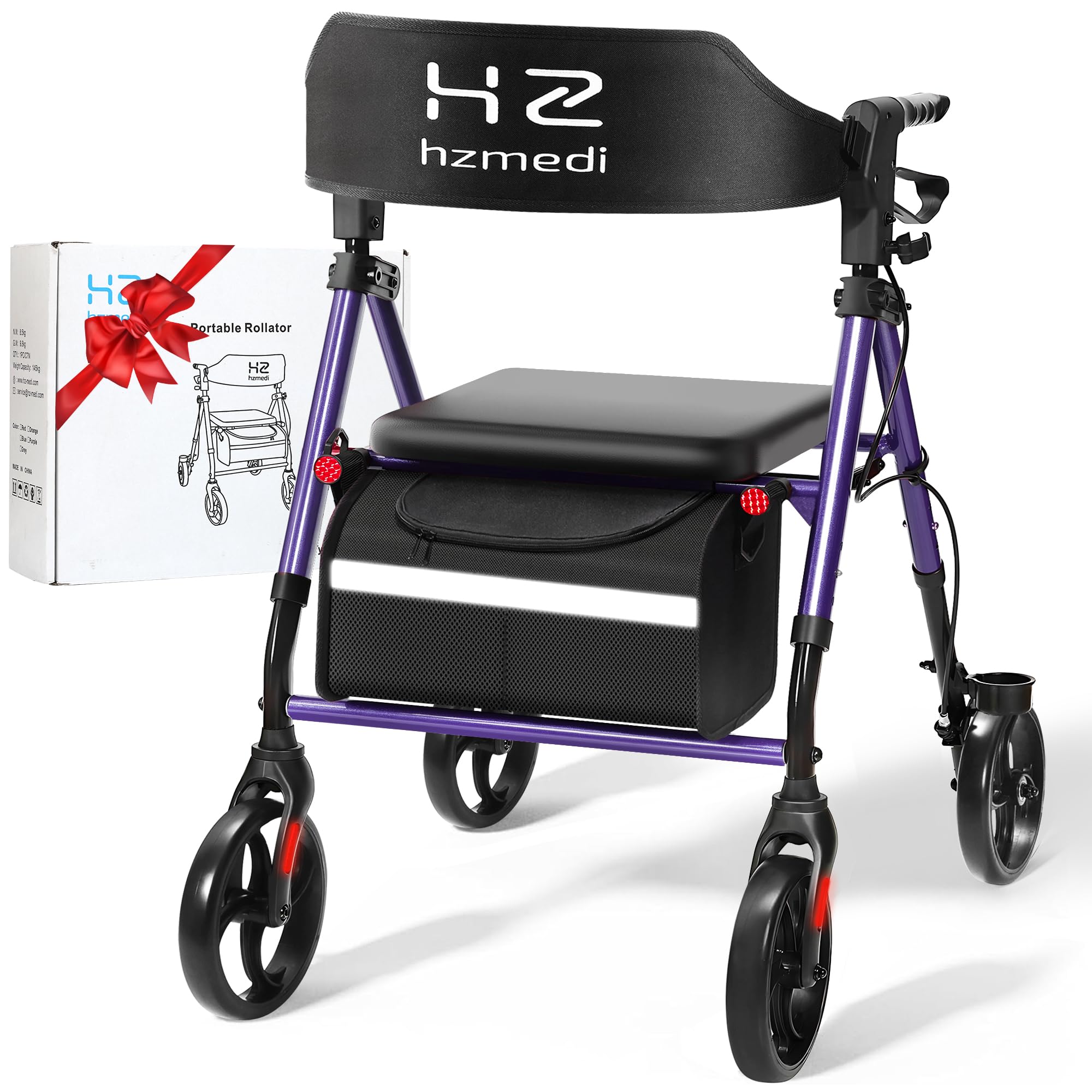 HZ HZMEDI Foldable Walker with Seat