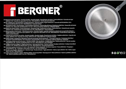 Bergner Set 5pc Cookware Set, Aluminium, Induction, Titan, Grey