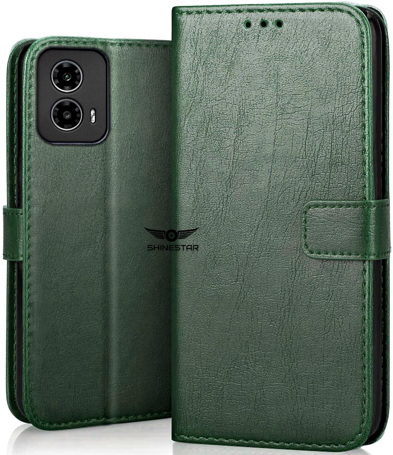 SHINESTAR Motorola Moto G34 5G / G45 5G Flip Back Cover | PU Leather Flip Cover Wallet Case with TPU Silicone Case Back Cover for Motorola Moto G34 5G / G45 5G - Unique Green (B0CSPQX67Z) Amazon Price History, Amazon Price Tracker