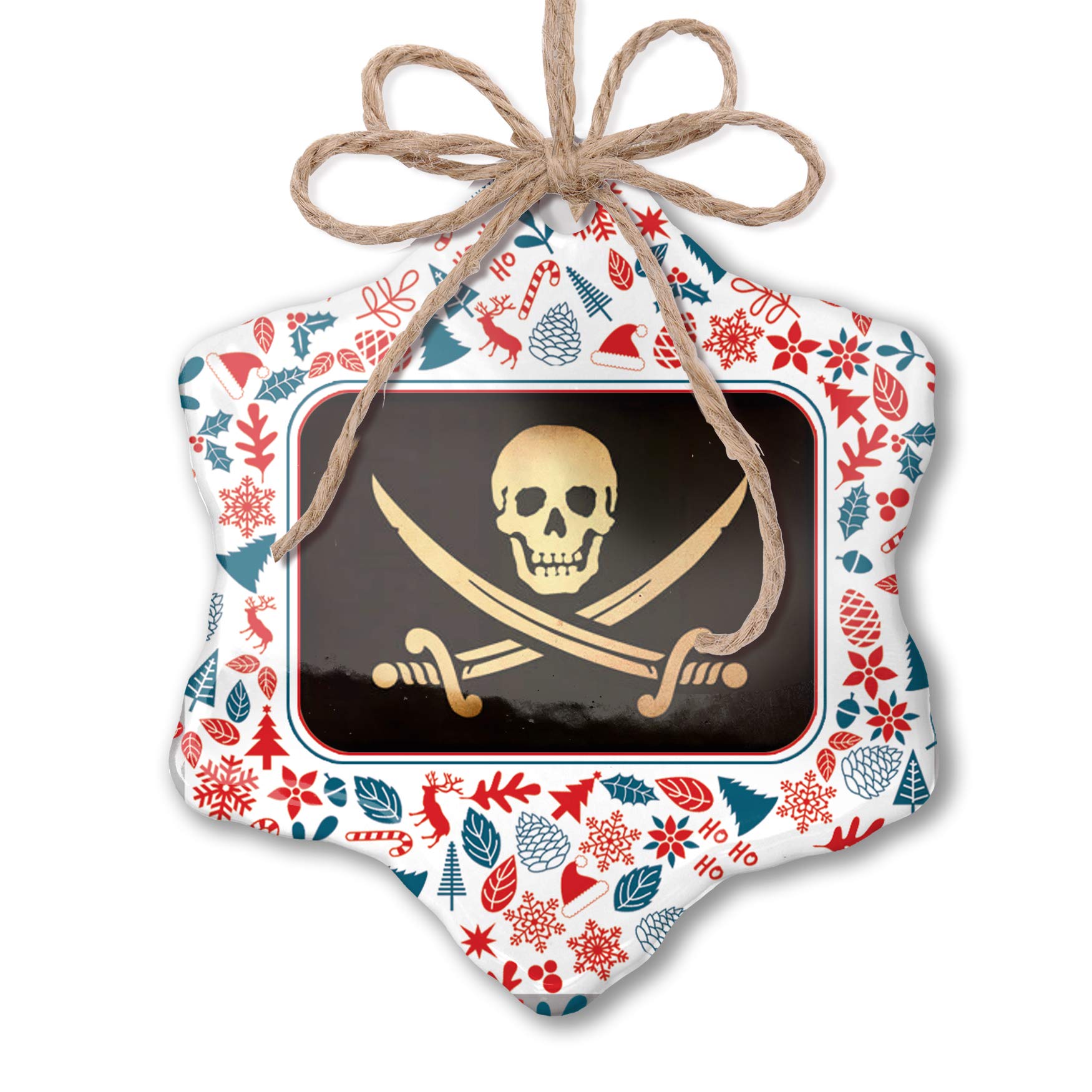 NEONBLOND Christmas Ornament PirateFlag with a Vintage Look Red White Blue Xmas