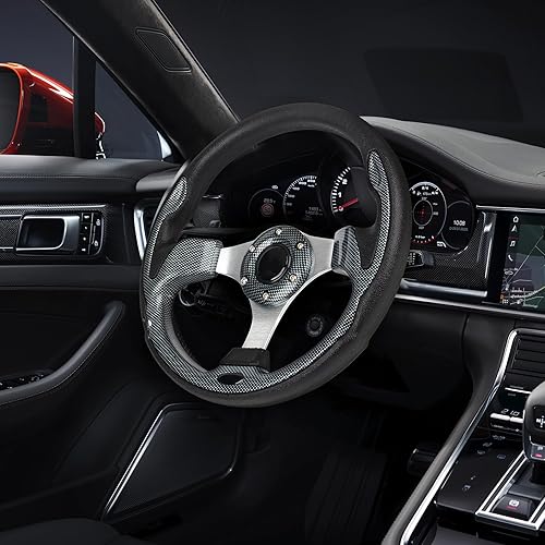 Miniatura 7 de Volante de carrito de golf de fibra de carbono de 12.5 pulgadas para Club Car DS & Precedent, EZGO TXTRXV Yamaha Most Golf Cart