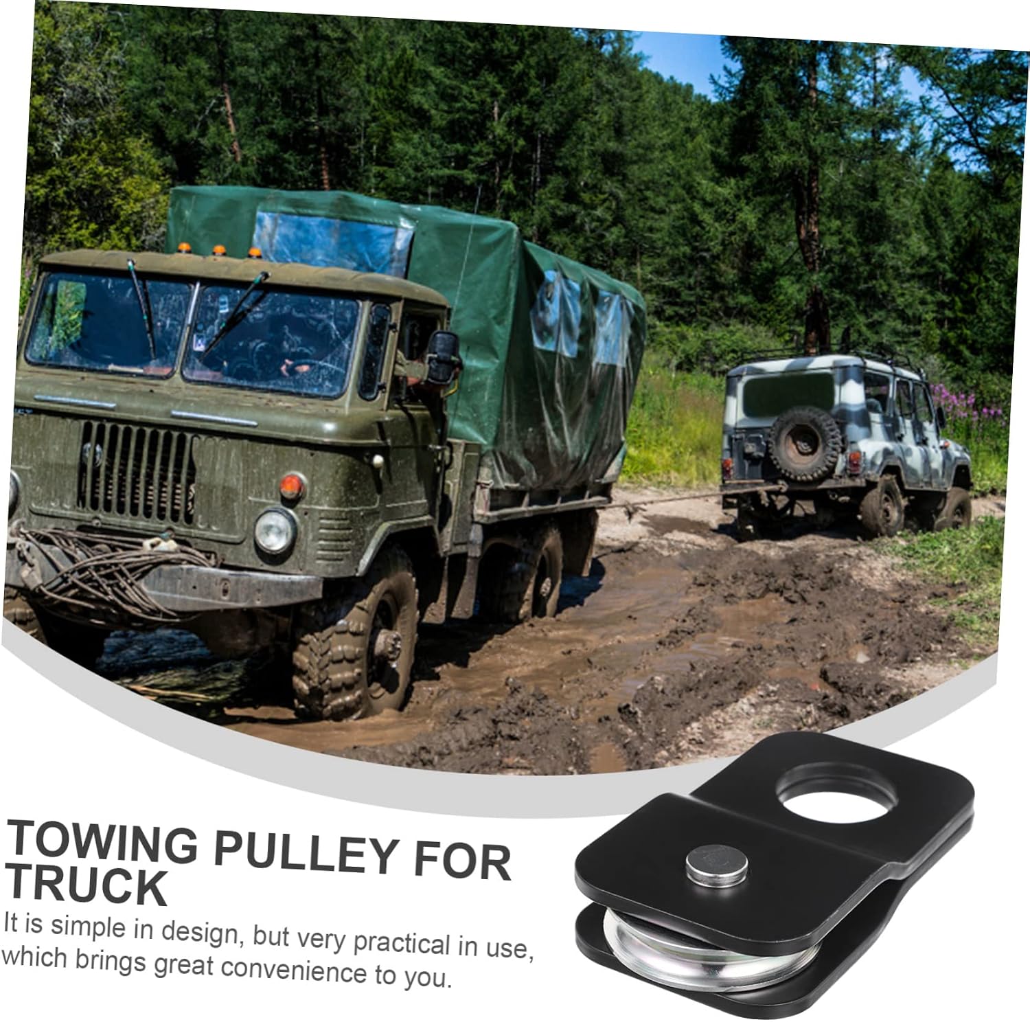 4 Ton Snatch Block Pulley Steel Winch Accessory for Towing