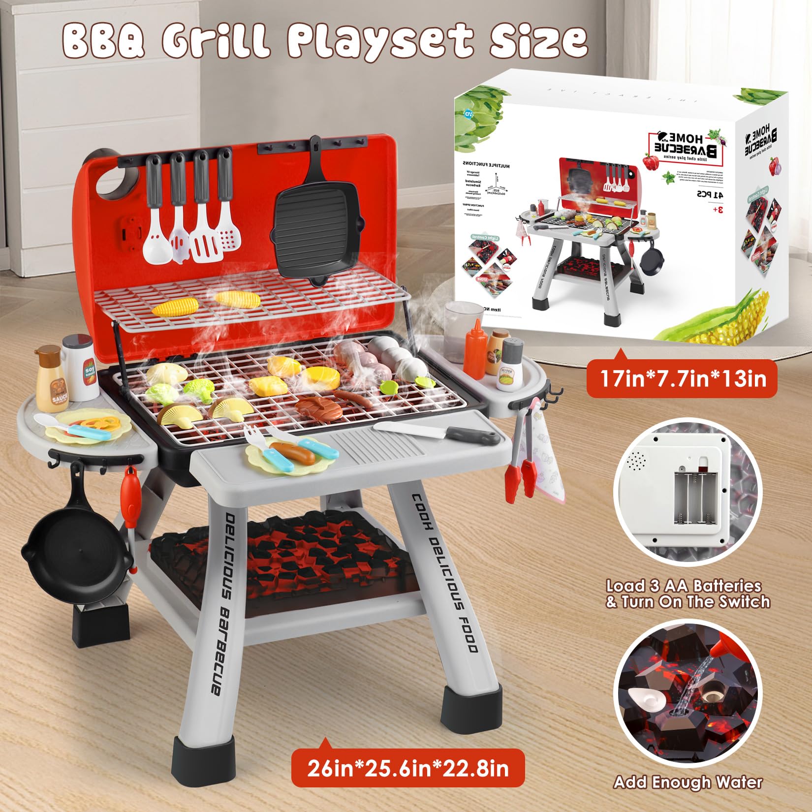 Amazon | Blueyak 幼児用BBQグリルプレイセット - キッチンのおもちゃ