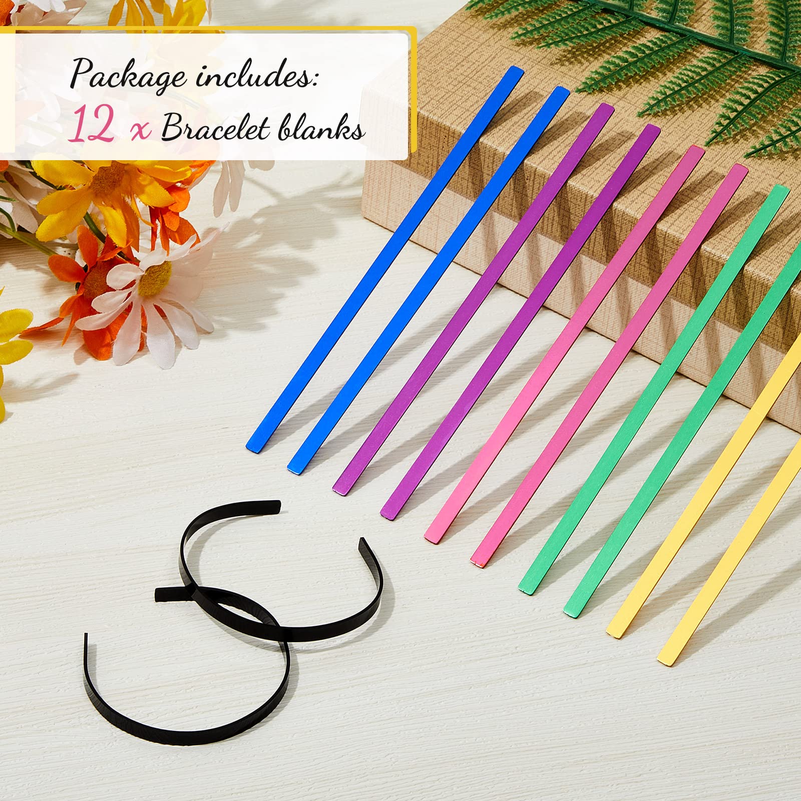 Laser Engraving Blanks 12-Pack Anodized Aluminum Bracelet Blanks