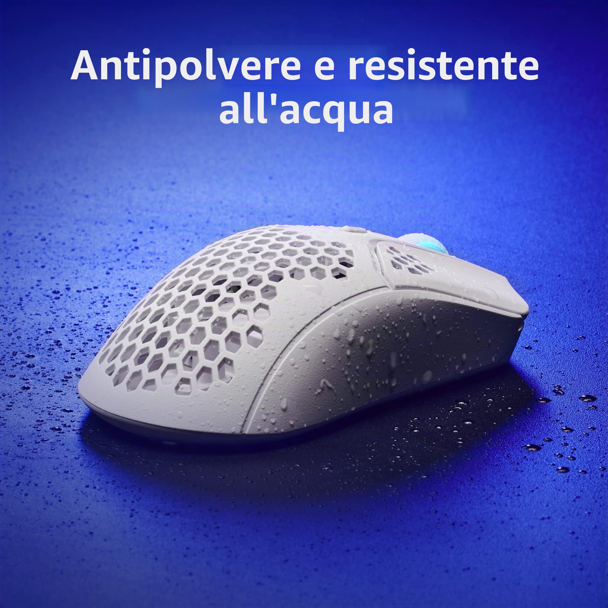 HyperX Pulsefire Haste, Mouse Gaming Senza Filo, Connettività a 2,4 GHz, Illuminazione RGB, 6 Tasti Programmabili, Fino a 16000 DPI, Resistenza per 80 Milioni di Clic, Batteria fino a 100 Ore, Nero